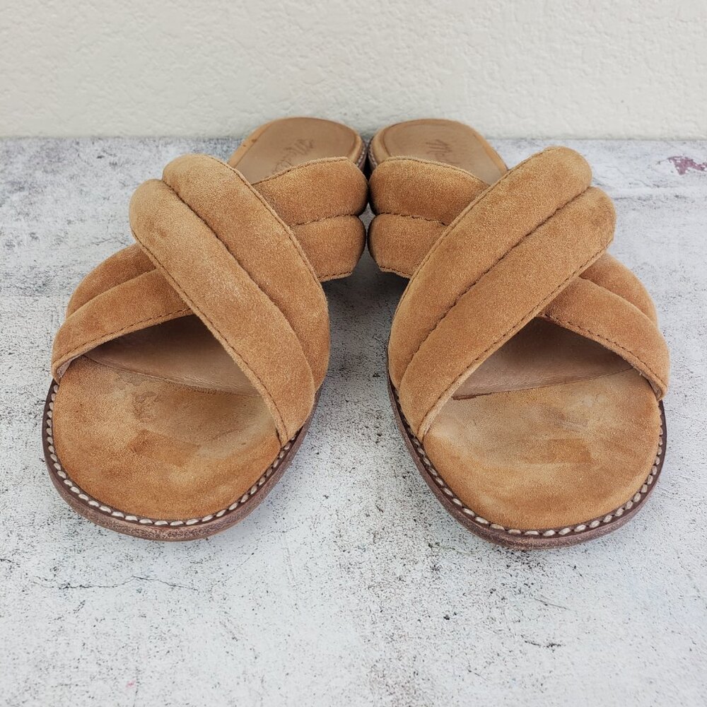 Madewell The Skyler Slide Sandal in Suede Cognac Brown size 7.5 Leather Casual - Picture 15 of 15